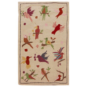 Beige Embroidery Flat Weave Kilim 2' 5" x 4' 0" - No. AL22632