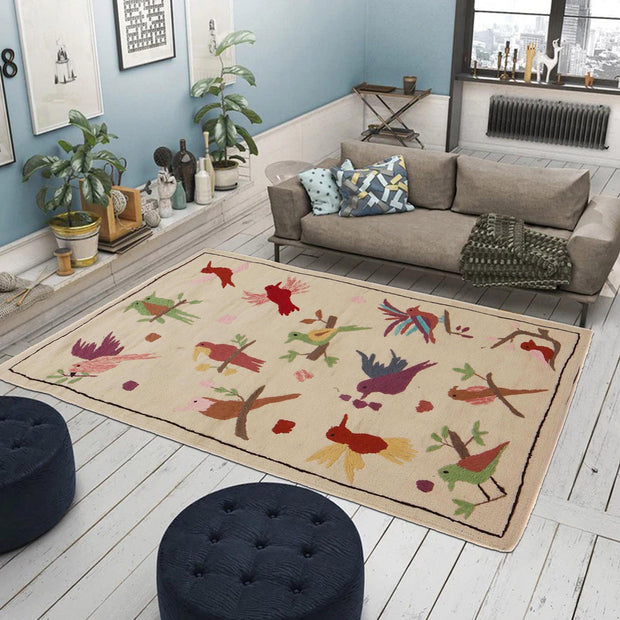 Beige Embroidery Flat Weave Kilim 2' 5" x 4' 0" - No. AL22632