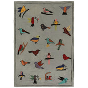 Gray Color Embroidery Flat Weave Kilim 3' 11" x 5' 9" - No. AL66633