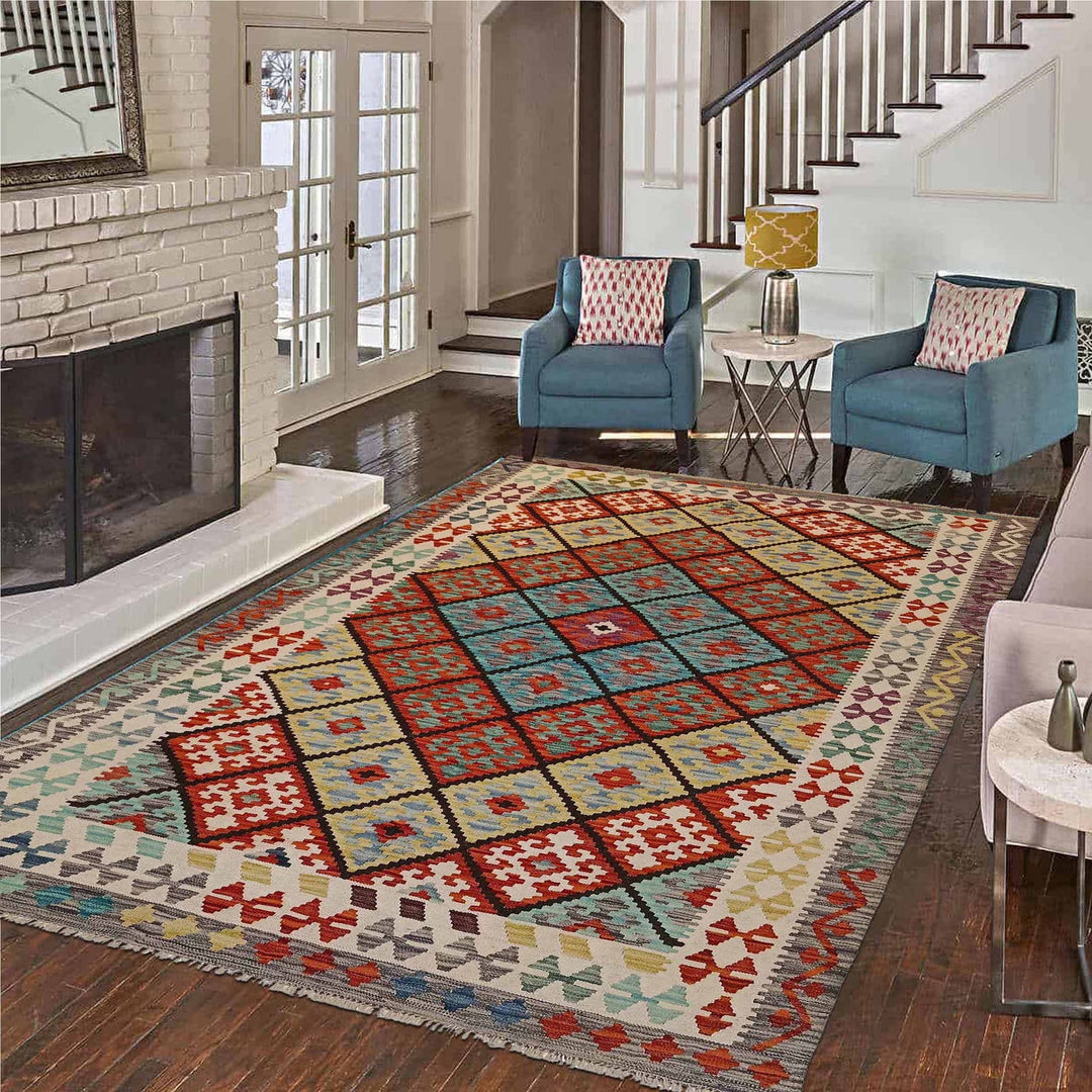 Hand Knotted Flatweave Kilim 5' 6" x 8' 1" - No. AL29293