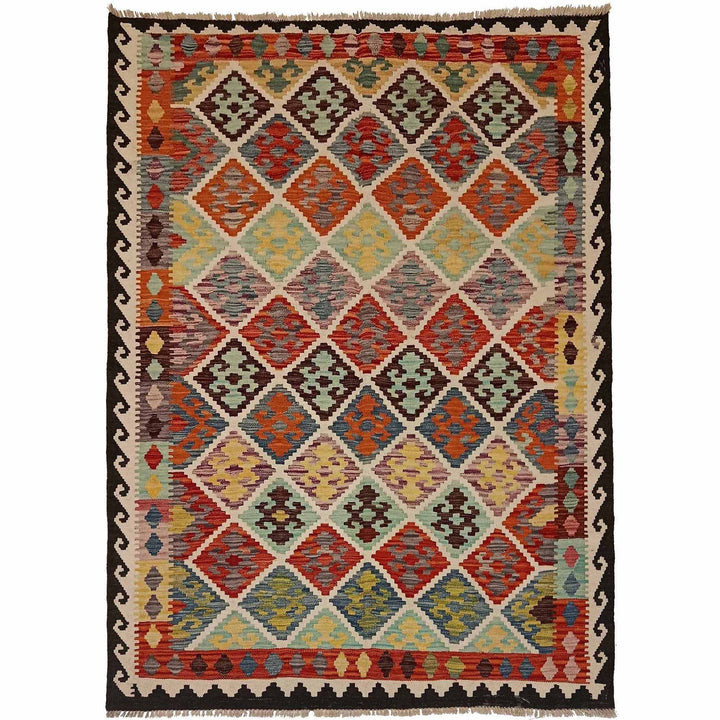 Handmade Vegetable Kilim 4' 11" x 6' 7" - No. AL50828