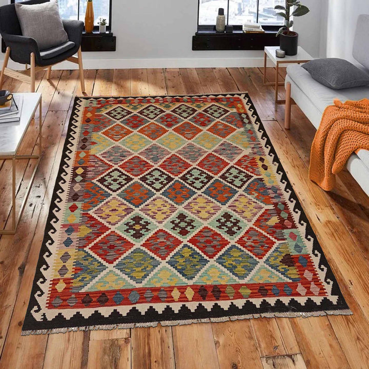 Handmade Vegetable Kilim 4' 11" x 6' 7" - No. AL50828