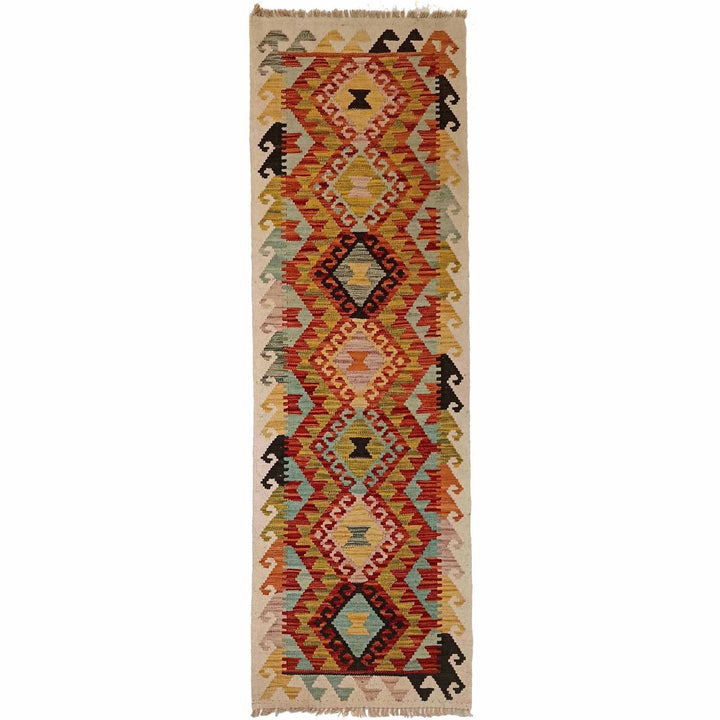 Hand Woven Wool Kelim Runner 2' 1" x 6' 9" - No. AL12144