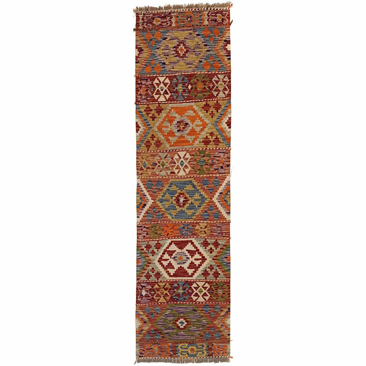 Handmade Turkish Design Wool Kilim Runner 2' 3" x 6' 9" - No. AL78148