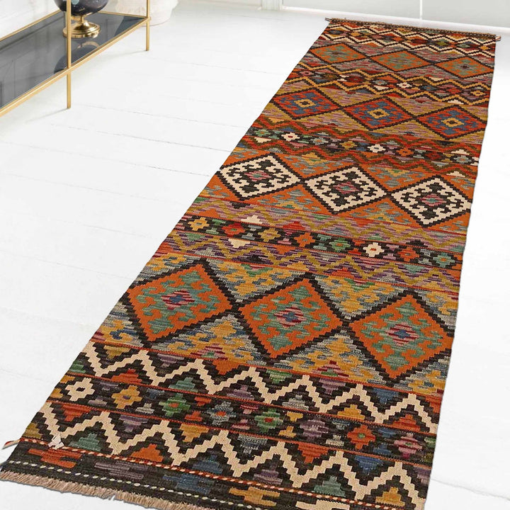 Hand Made Afghan Kilim Runner 2' 5" x 8' 3" - No. AL54470