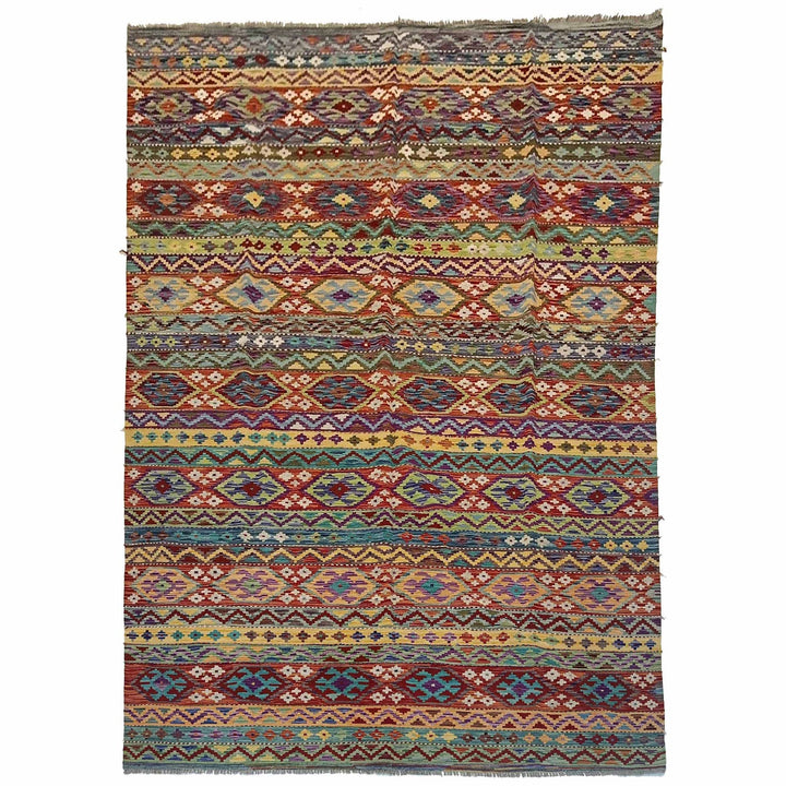 Afghan Kilim Rug 7' 11" x 11' 3" Flat-Weave
