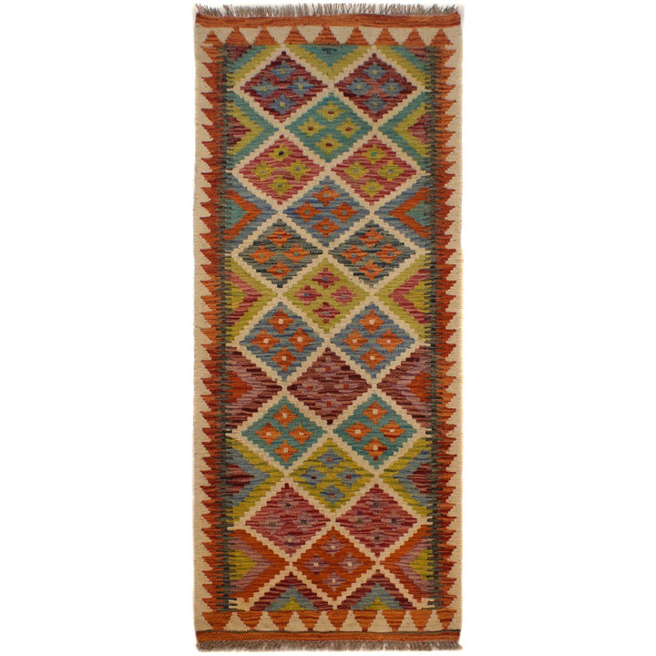 Handmade Vegetable Kilim Runner 2' 6"x 6' 7" - No. AL69546