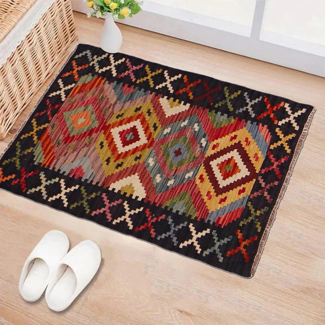 Handmade Turkish Design Wool Kilim 2' 0" x 2' 11" - No. AL10478
