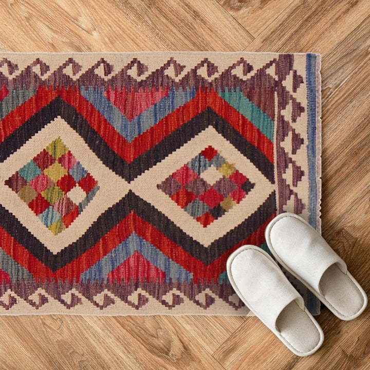 Small Size Chobi Kilim 1' 11" x 2' 11" - No. AL13007