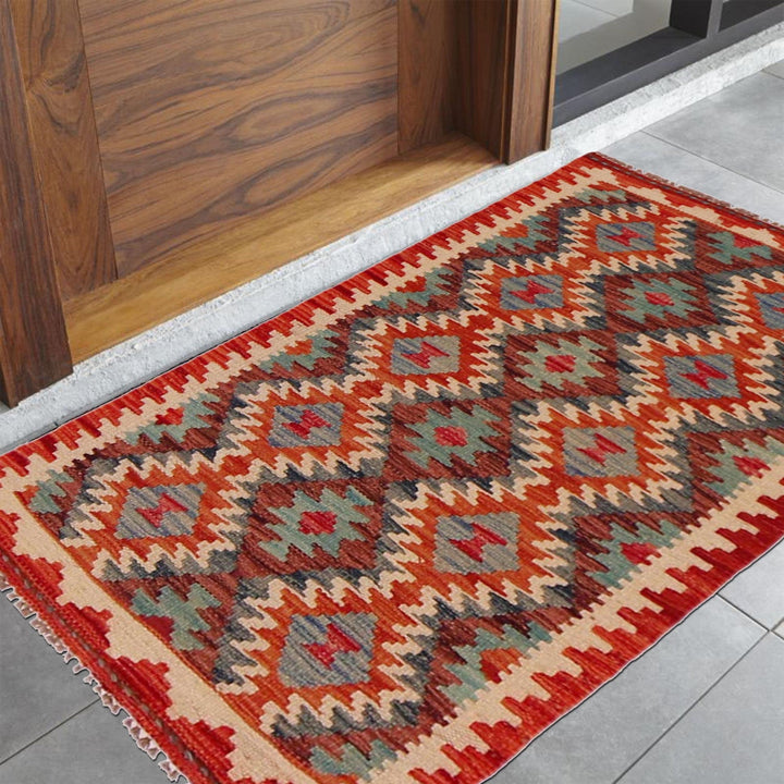 Handmade Afghan Vegetable Kilim 1' 10" x 3' 3" - No. AL83283