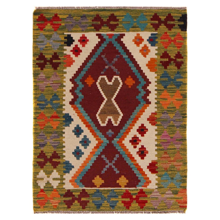 Hand Knotted Afghan Style Kilim 2' 2" x 3' 2" - No. AL48690
