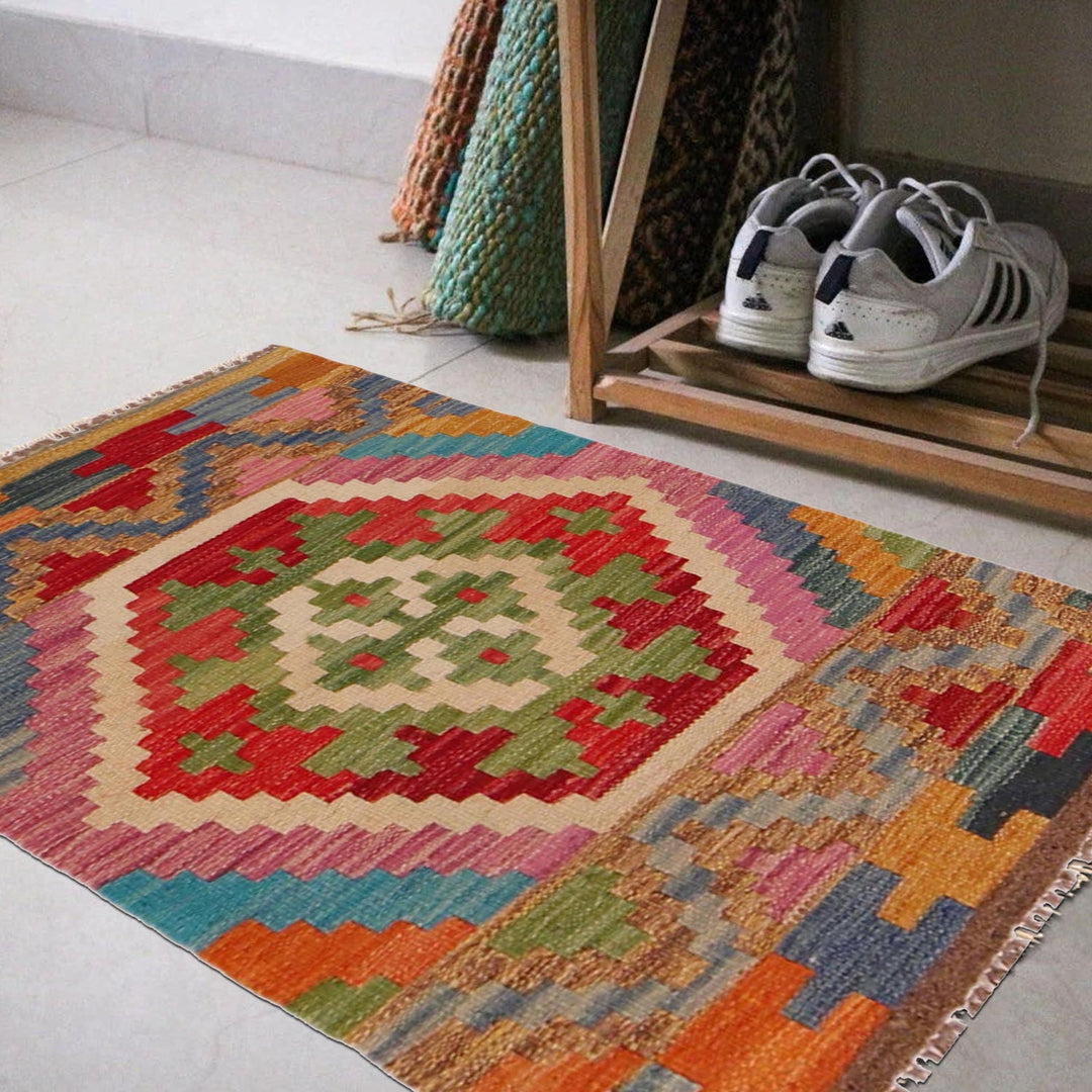 Hand Knotted Flatweave Kilim 2' 2" x 3' 0" - No. AL78296
