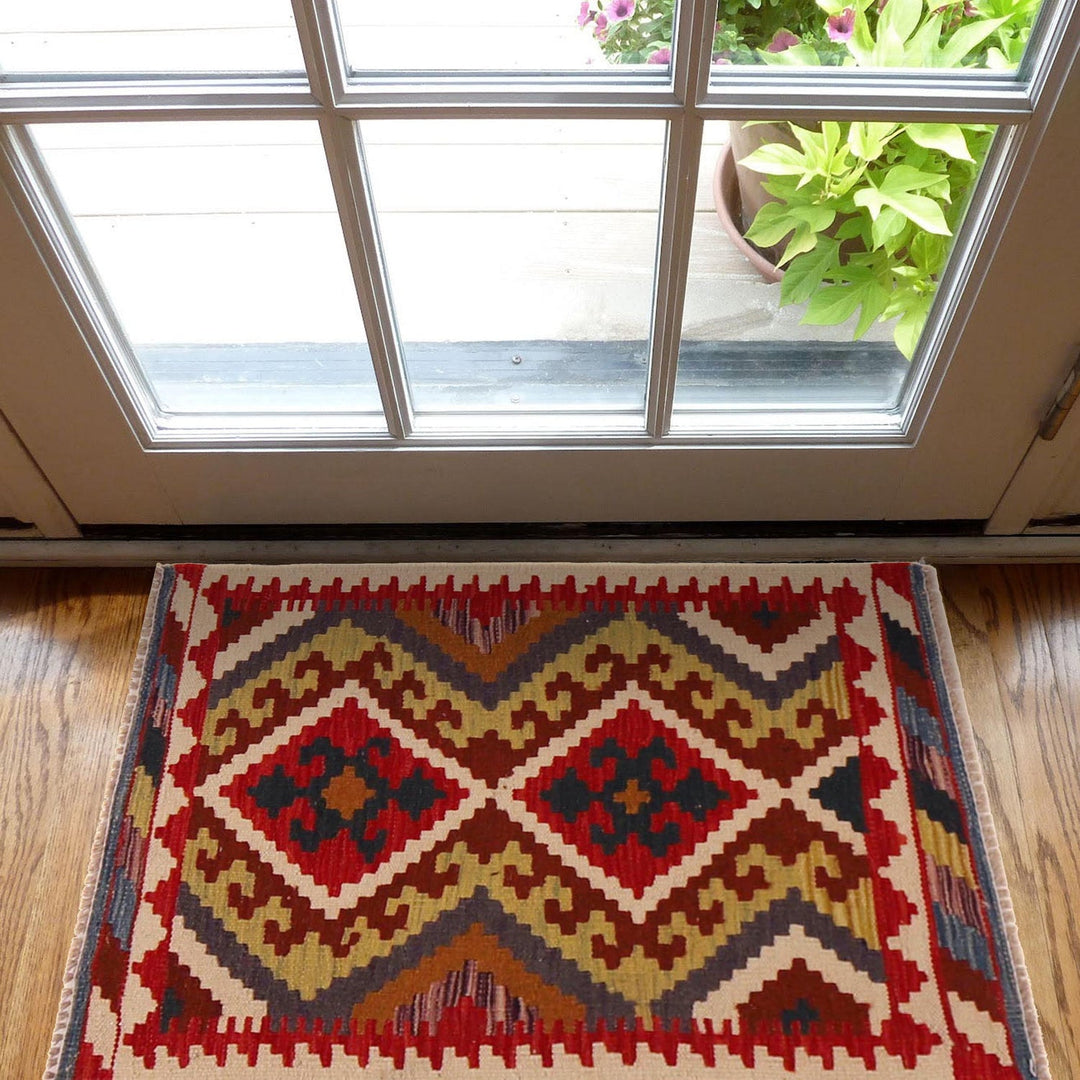 Handmade Afghan Vegetable Kilim 2' 1" x 2' 10" - No. AL10162