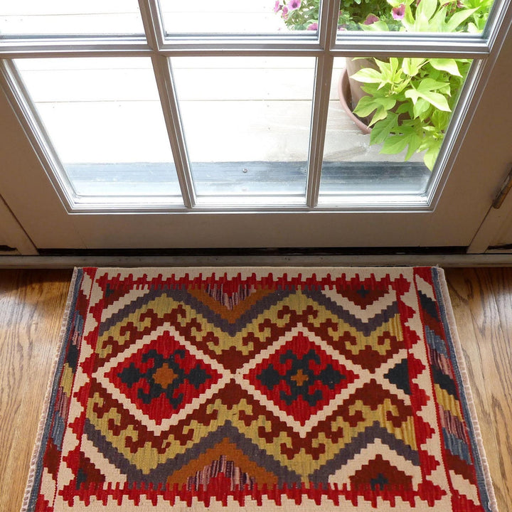Handmade Afghan Vegetable Kilim 2' 1" x 2' 10" - No. AL10162