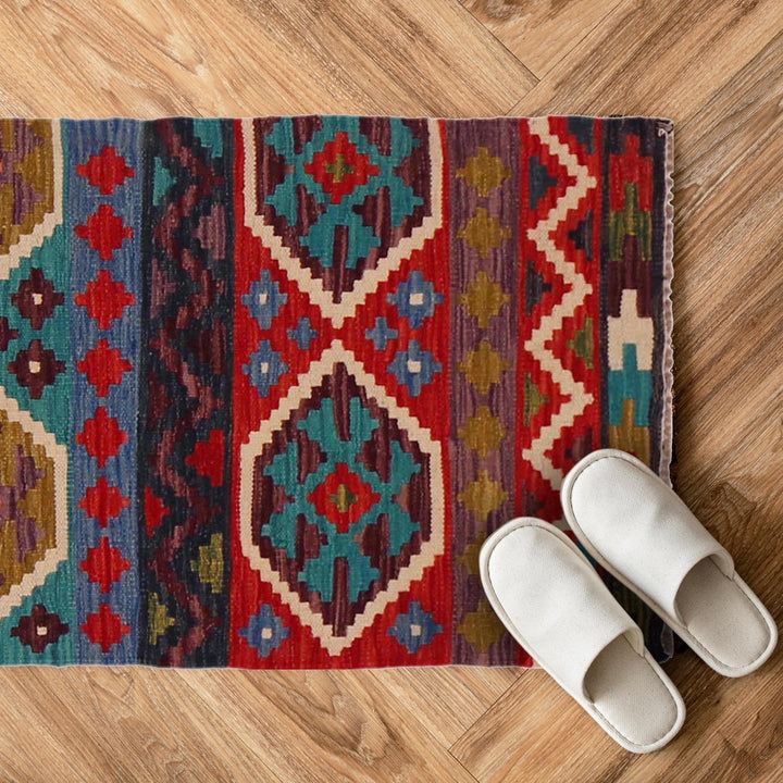 Handmade Vegetable Kelim 1' 11" x 3' 4" - No. AL27199