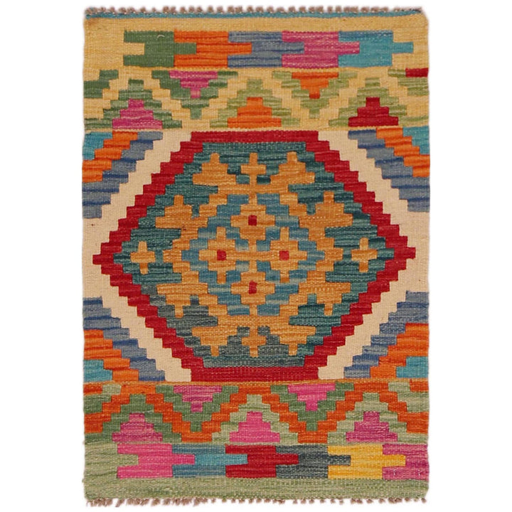 Handmade Turkish Design Wool Kilim 2' 2" x 3' 0" - No. AL25006