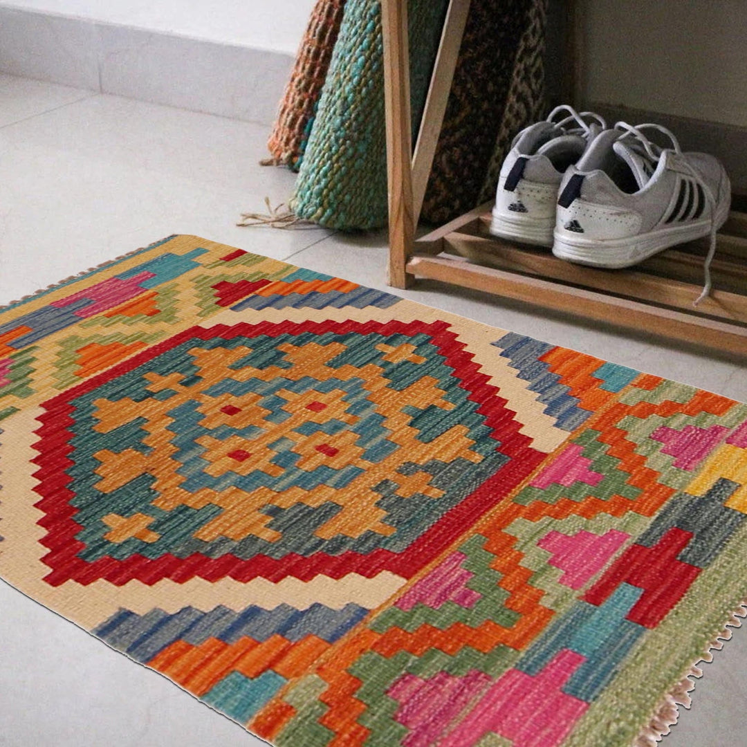 Handmade Turkish Design Wool Kilim 2' 2" x 3' 0" - No. AL25006