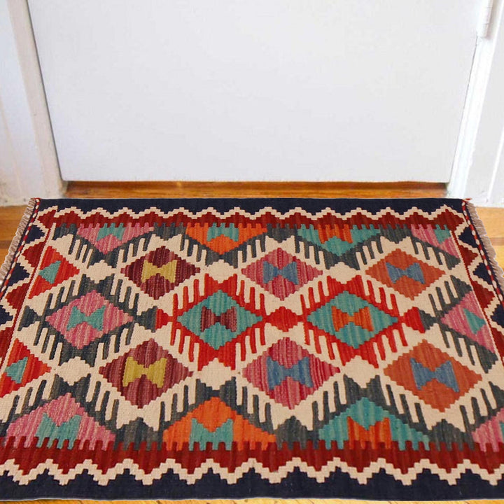 Hand Knotted Flatweave Kilim 2' 1" x 3' 0" - No. AL77108