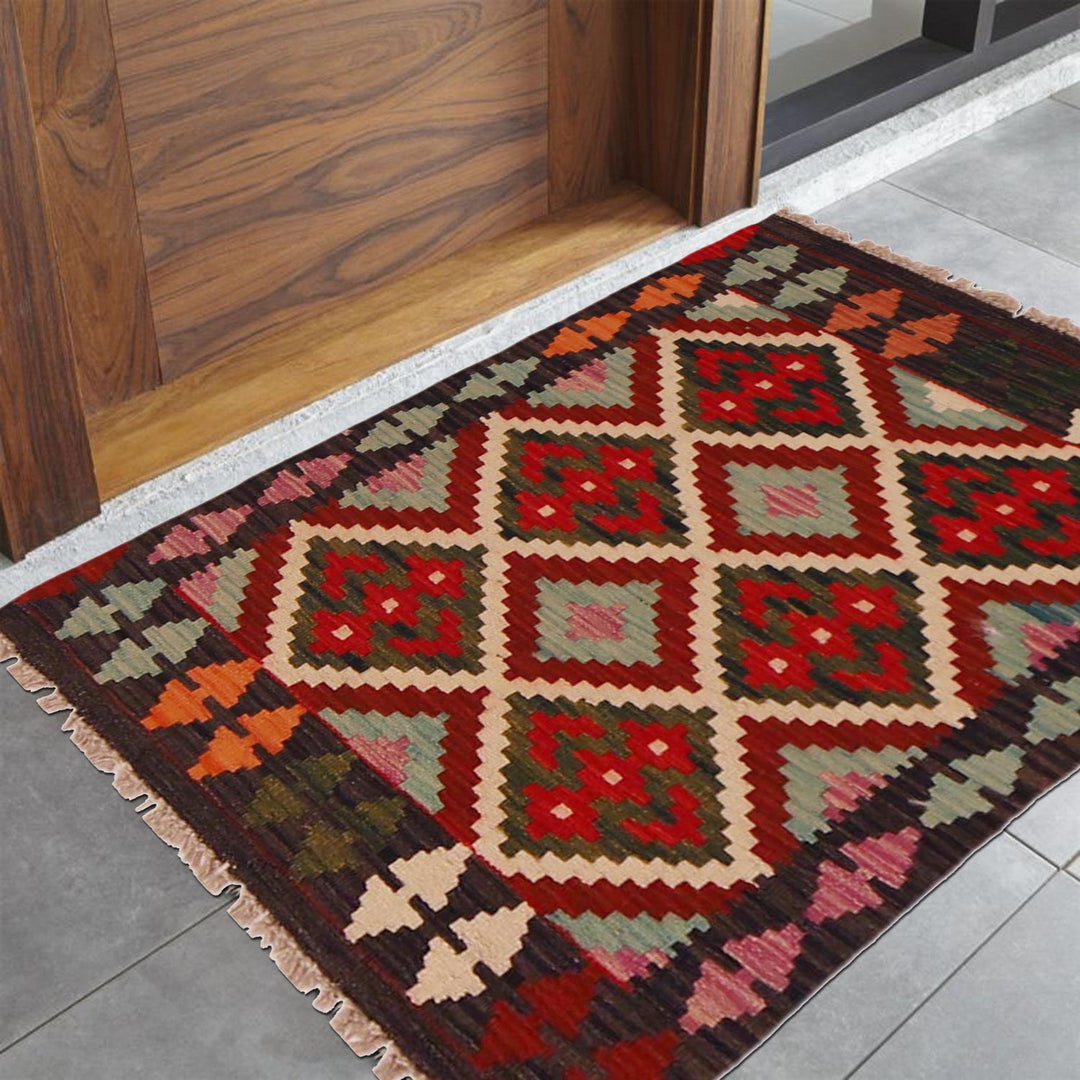 Handmade Vegetable Kilim 2' 1" x 2' 10" - No. AL82395