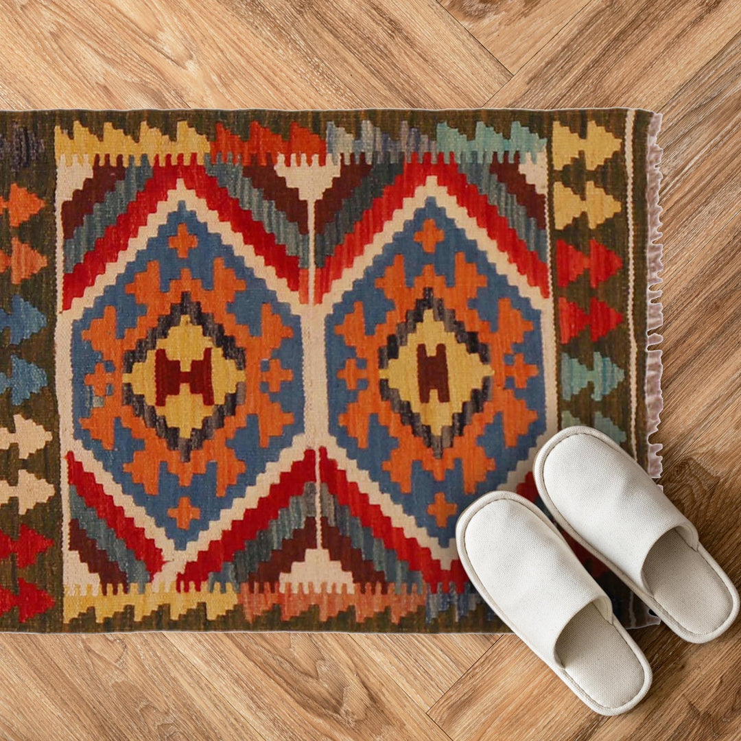 Handmade Vegetable Kilim 2' 0" x 2' 9" - No. AL26374