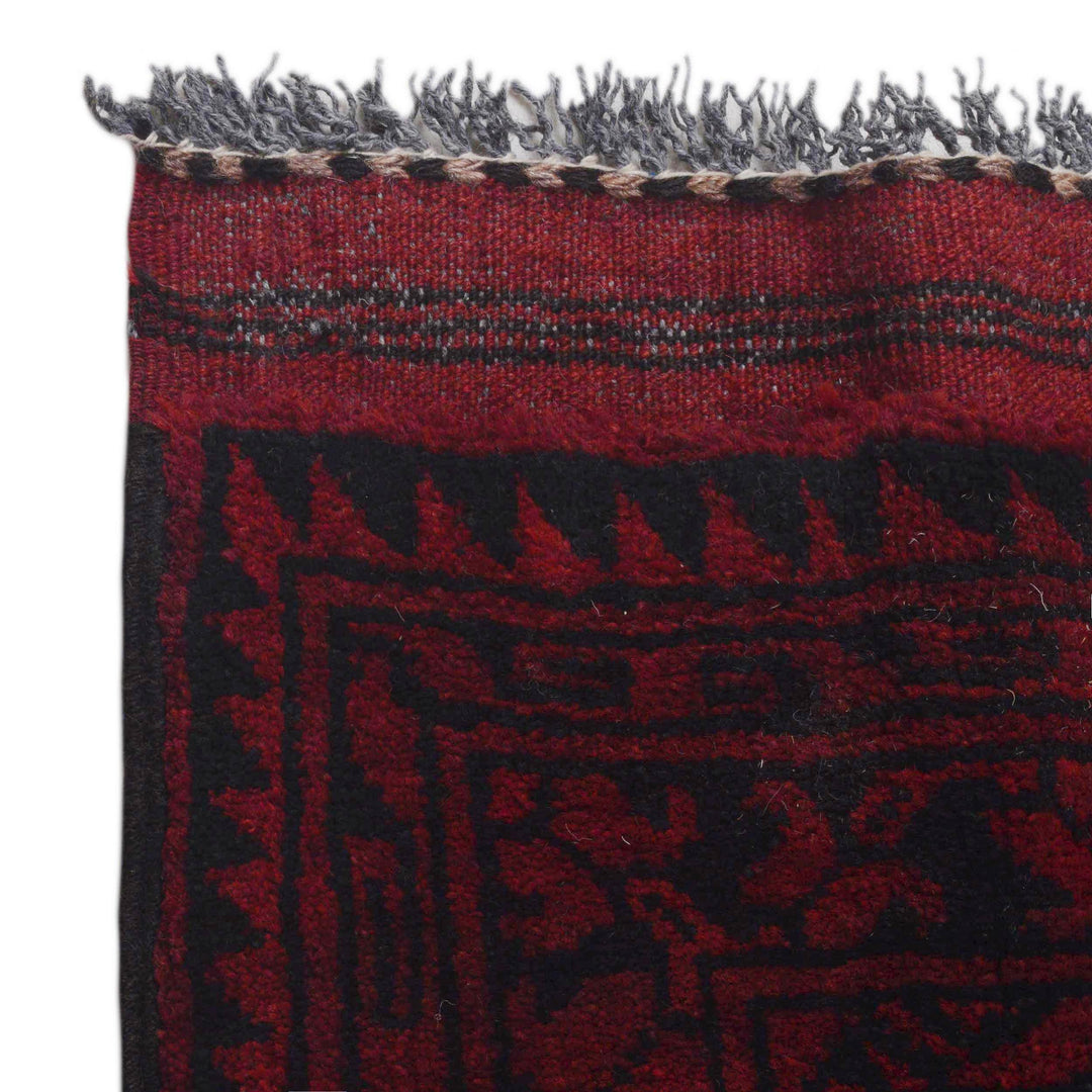 Hand Knotted Afghan Filpa Rug - Red Oriental Wool Carpet 6' 11" x 10' 1" - No. AL139472