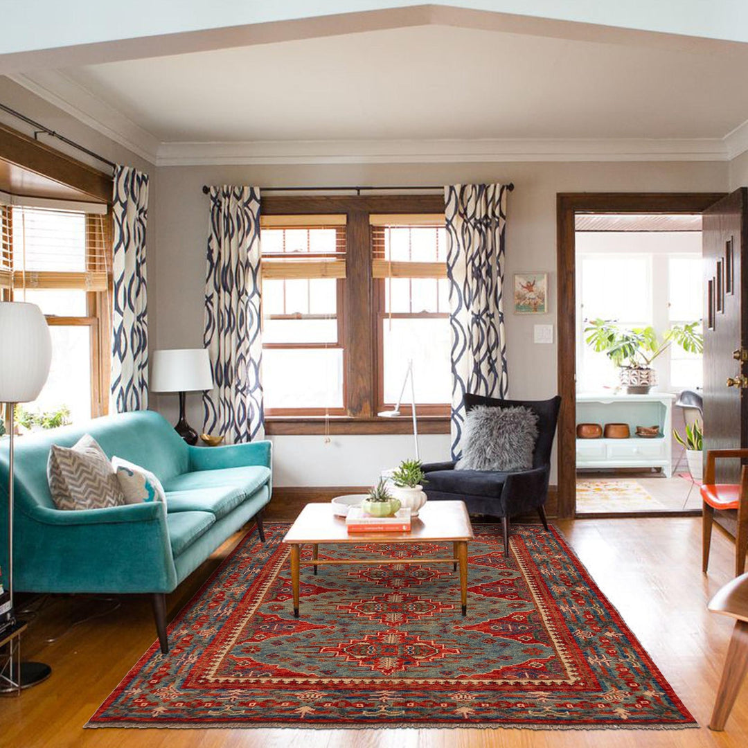 Rich Red Color Shiraz Carpet 5' 1" x 6' 7" - No. AL10533