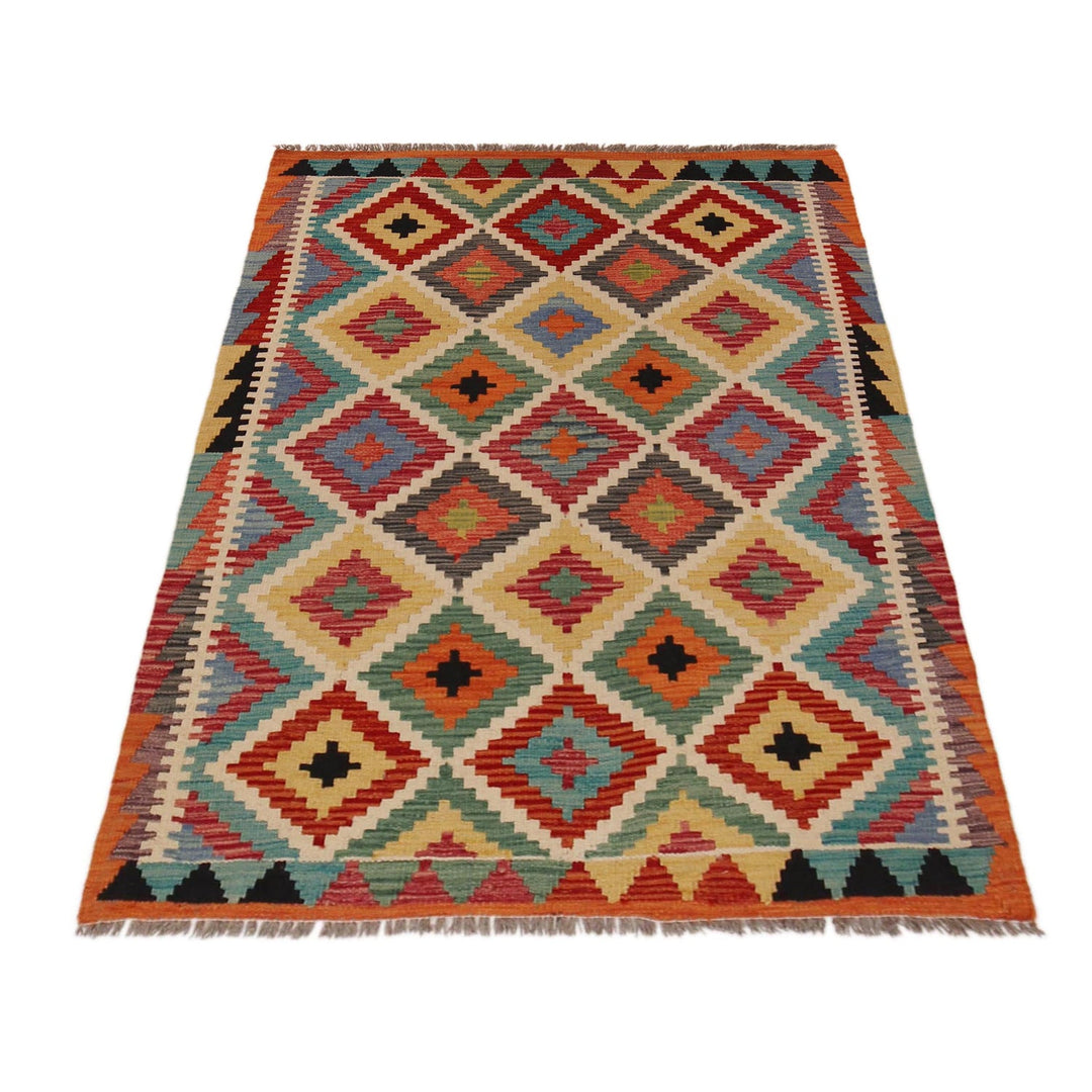 Handmade Afghan Vegetable Kilim 3' 5" x 5' 0" - No. AL87497