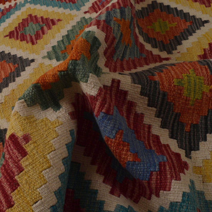 Handmade Afghan Vegetable Kilim 3' 5" x 5' 0" - No. AL87497