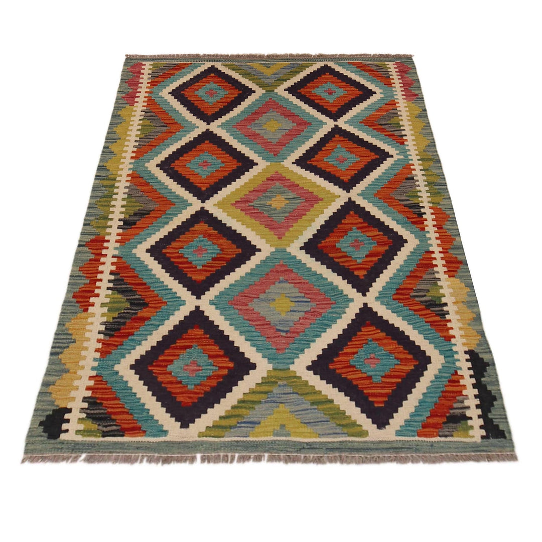 Hand Made Afghan Kilim 3' 3" x 4' 9" - No. AL84099