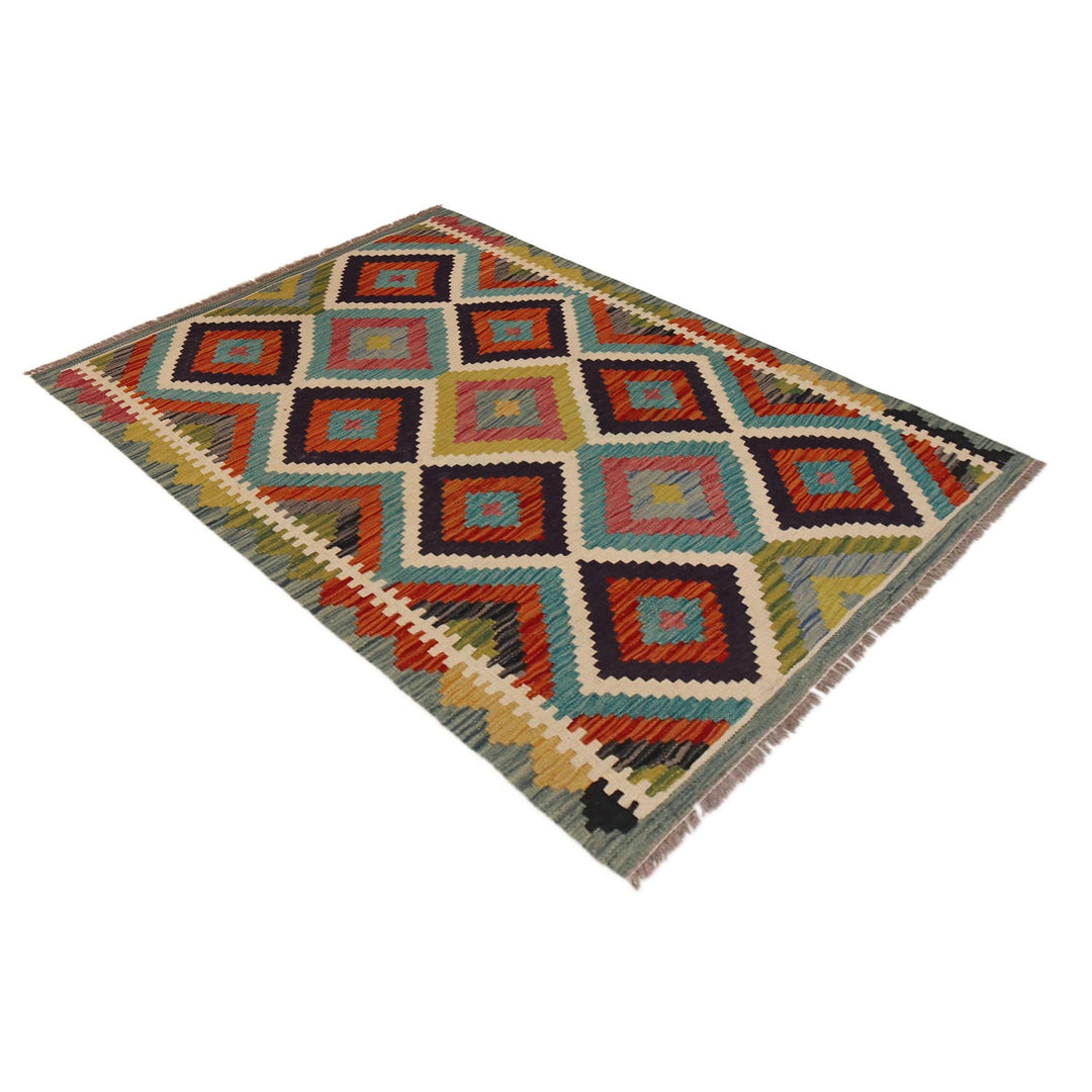 Hand Made Afghan Kilim 3' 3" x 4' 9" - No. AL84099