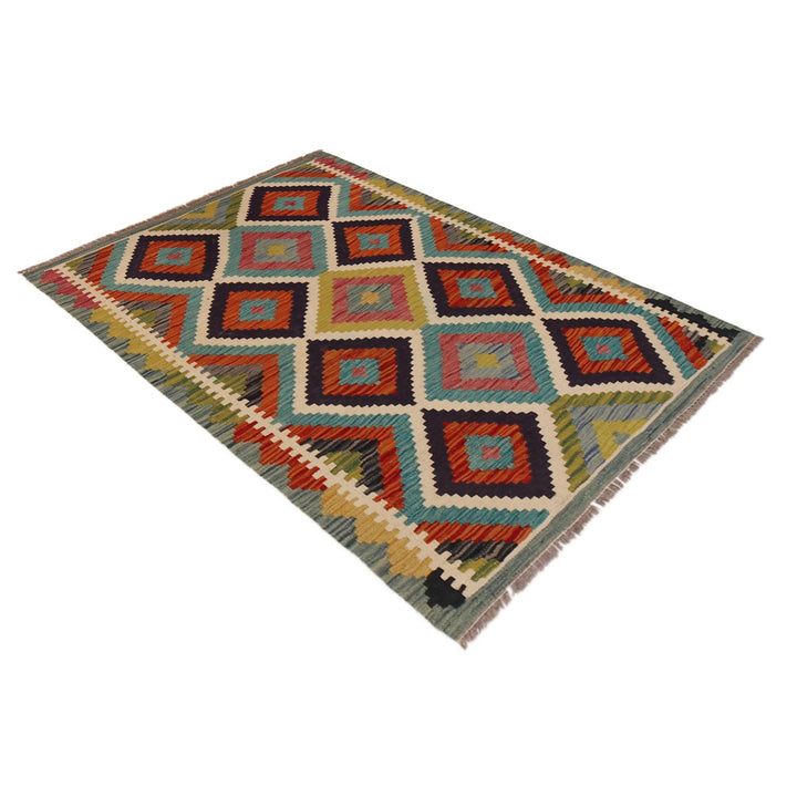 Hand Made Afghan Kilim 3' 3" x 4' 9" - No. AL84099