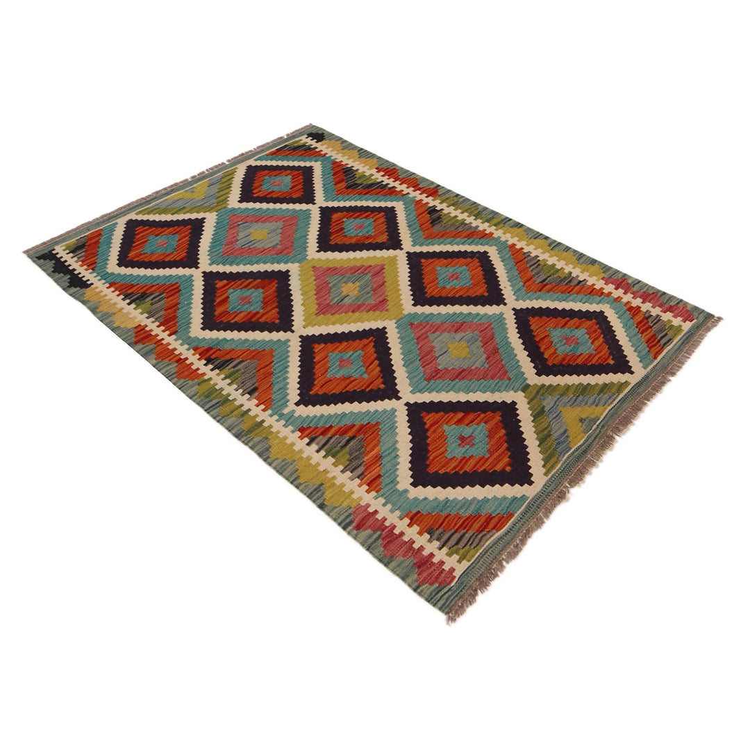 Hand Made Afghan Kilim 3' 3" x 4' 9" - No. AL84099