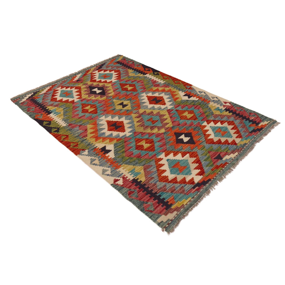 Handmade Vegetable Kilim 3' 3" x 4' 9" - No. AL72046