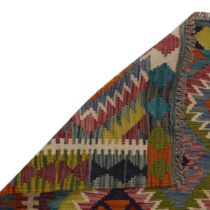 Handmade Turkish Design Wool Kilim 3' 4" x 4' 11" - No. AL11275