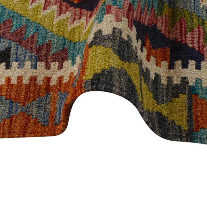 Handmade Turkish Design Wool Kilim 3' 4" x 4' 11" - No. AL11275