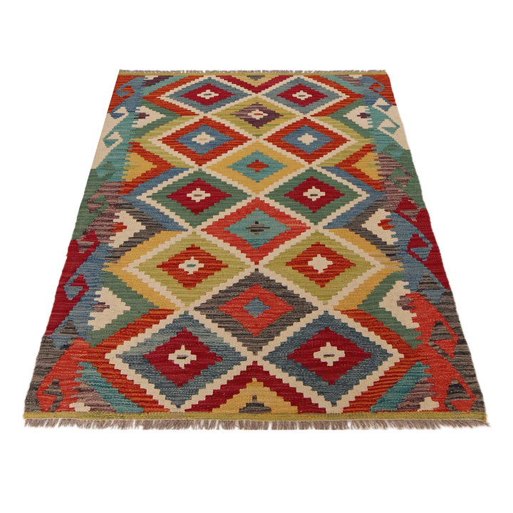 Hand Knotted Flatweave Kilim 3' 4" x 4' 11" - No. AL66636