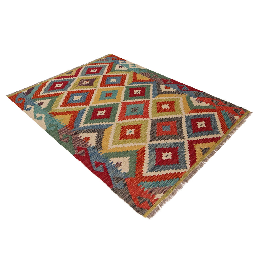 Hand Knotted Flatweave Kilim 3' 4" x 4' 11" - No. AL66636