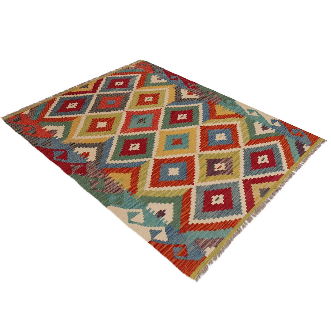 Hand Knotted Flatweave Kilim 3' 4" x 4' 11" - No. AL66636