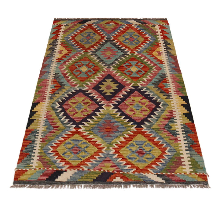 Handmade Afghan Vegetable Kilim 3' 4" x 5' 0" - No. AL27906
