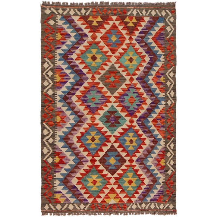 Hand Made Afghan Kilim 3' 4" x 5' 3" - No. AL58001