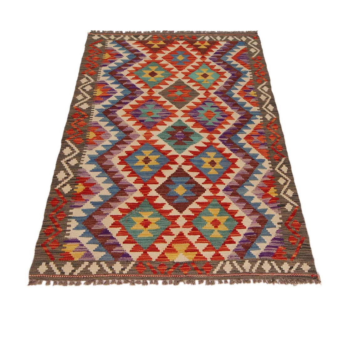 Hand Made Afghan Kilim 3' 4" x 5' 3" - No. AL58001