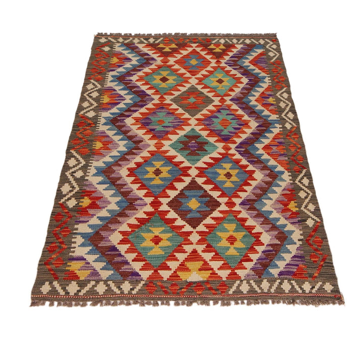 Hand Made Afghan Kilim 3' 4" x 5' 3" - No. AL58001
