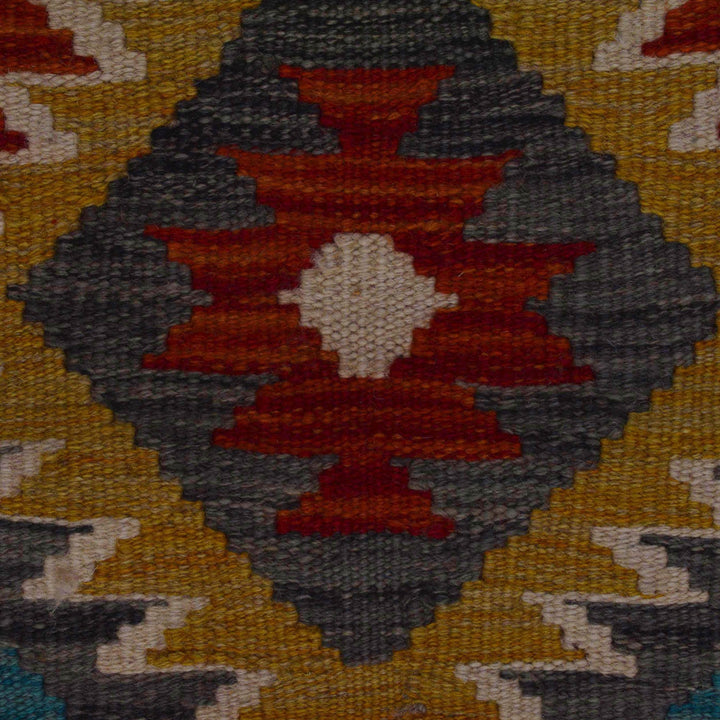 Hand Knotted Afghan Style Kilim 3' 4" x 4' 11" - No. AL99339