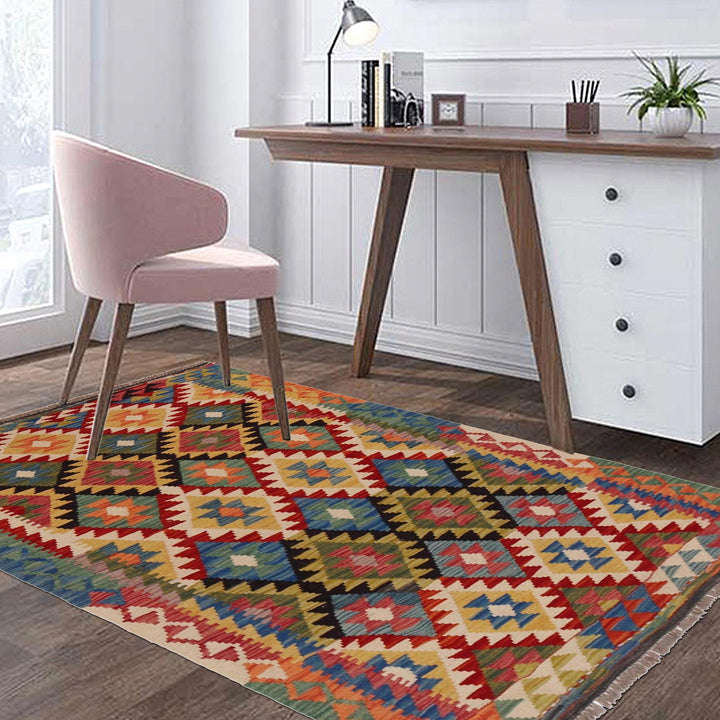 Small Size Chobi Kilim 3' 5" x 5' 0" - No. AL76675