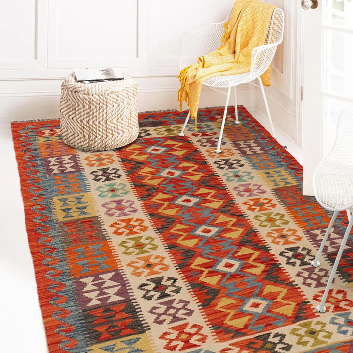 Hand Knotted Flatweave Kilim 3' 6" x 5' 6" - No. AL98717