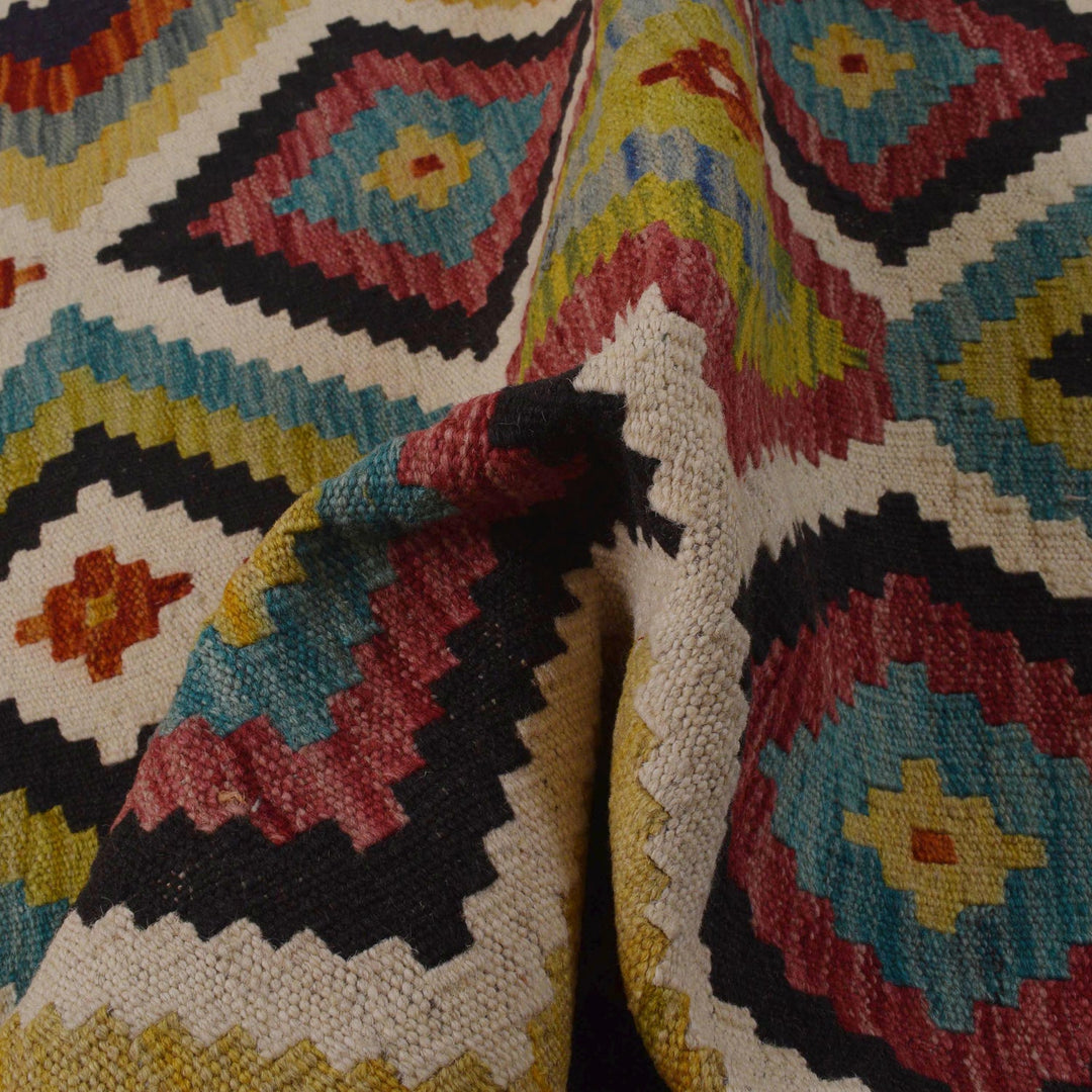 Handmade Afghan Vegetable Kilim 3' 3" x 4' 8" - No. AL66392