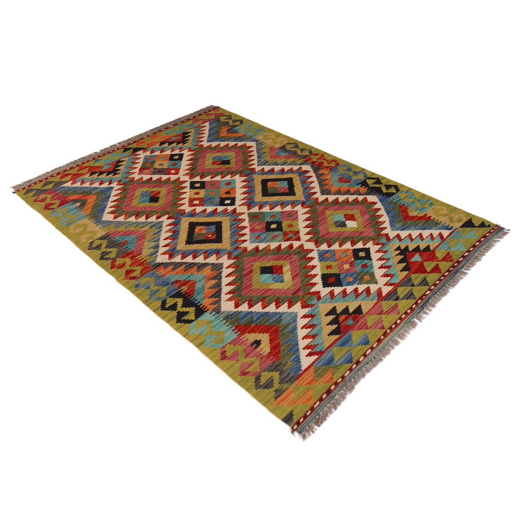 Hand Made Afghan Kilim 3' 3" x 4' 11" - No. AL46900