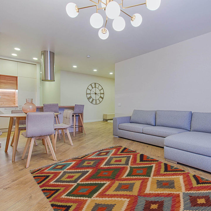 Handmade Vegetable Kilim 3' 1" x 5' 0" - No. AL44637