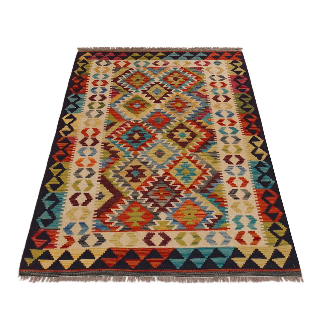 Hand Woven Wool Kelim 3' 3" x 4' 11" - No. AL62863