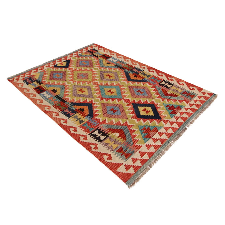 Handmade Turkish Design Wool Kilim 3' 4" x 4' 10" - No. AL22980